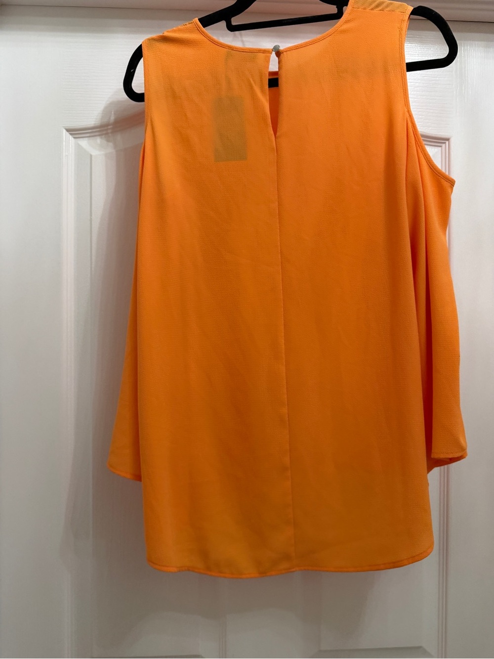 Vince Camuto Orange Cold-Shoulder Swing Blouse - Picture 2 of 4